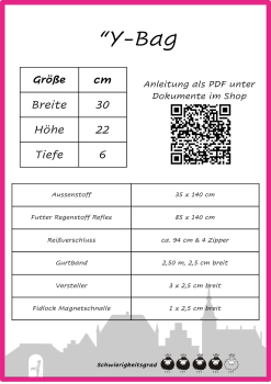 Preview: Papierschnittmuster "Y-BAG" Crossbag